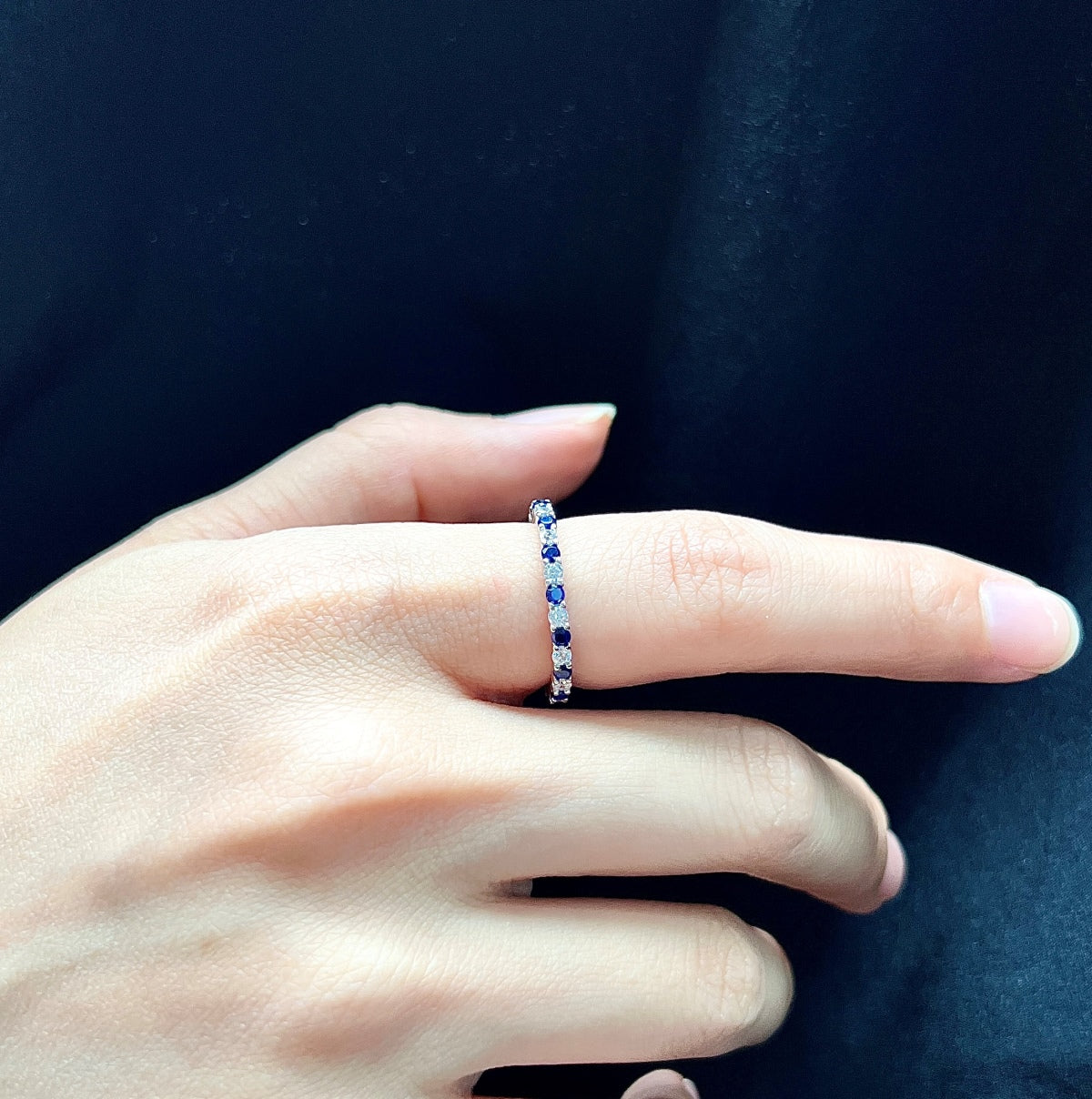 [CharmAmor]Exquisite Colorful Round Cut Tennis Ring