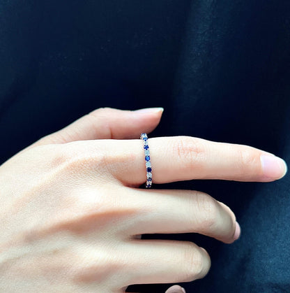 [CharmAmor]Exquisite Colorful Round Cut Tennis Ring