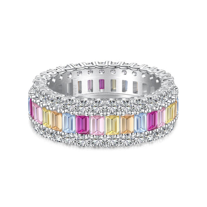 [CharmAmor]Dainty Colorful Radiant Cut Daily Ring