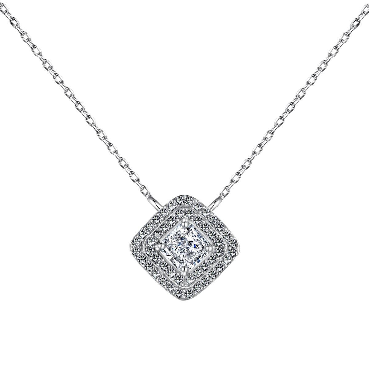 [CharmAmor]Sparkling Asscher Cut Necklace