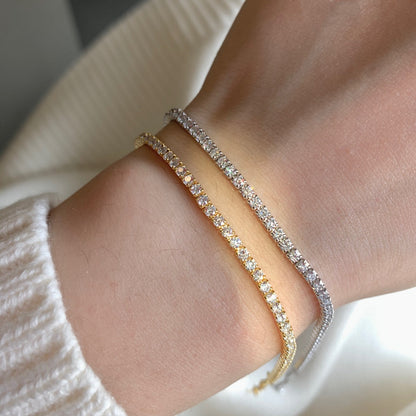 [CharmAmor]Radiant Shinning Princess Cut Tennis Bracelet