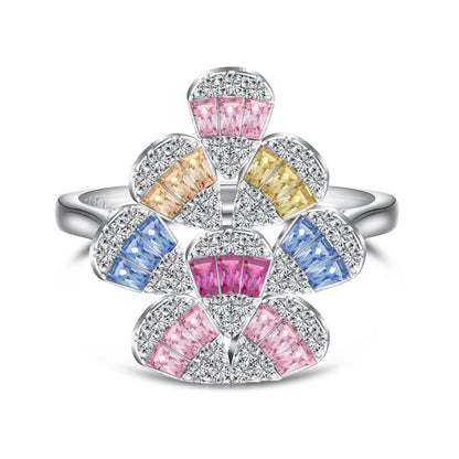 [CharmAmor]Sparkling Colorful Water Drop Shape Daily Ring