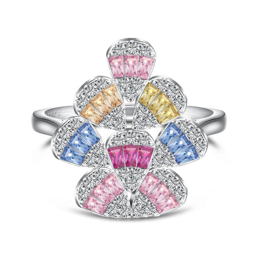 [CharmAmor]Sparkling Colorful Water Drop Shape Daily Ring