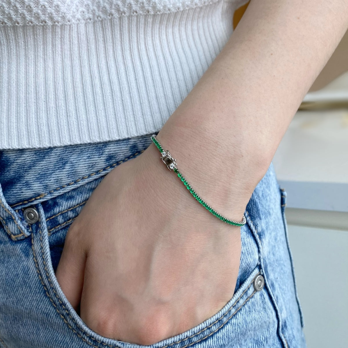 [CharmAmor]Dazzling Colorful Round Cut Daily Bracelet