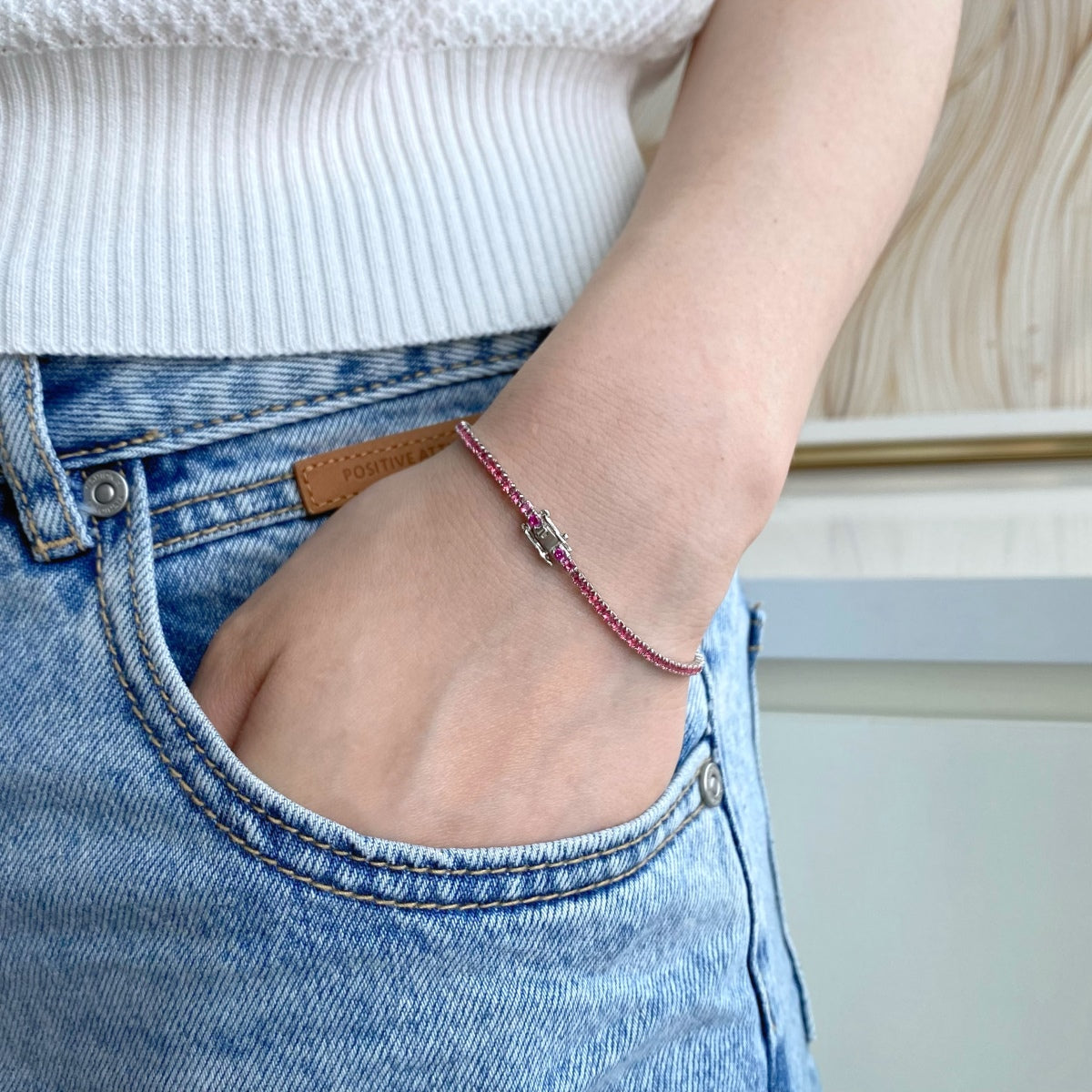 [CharmAmor]Dazzling Colorful Round Cut Daily Bracelet