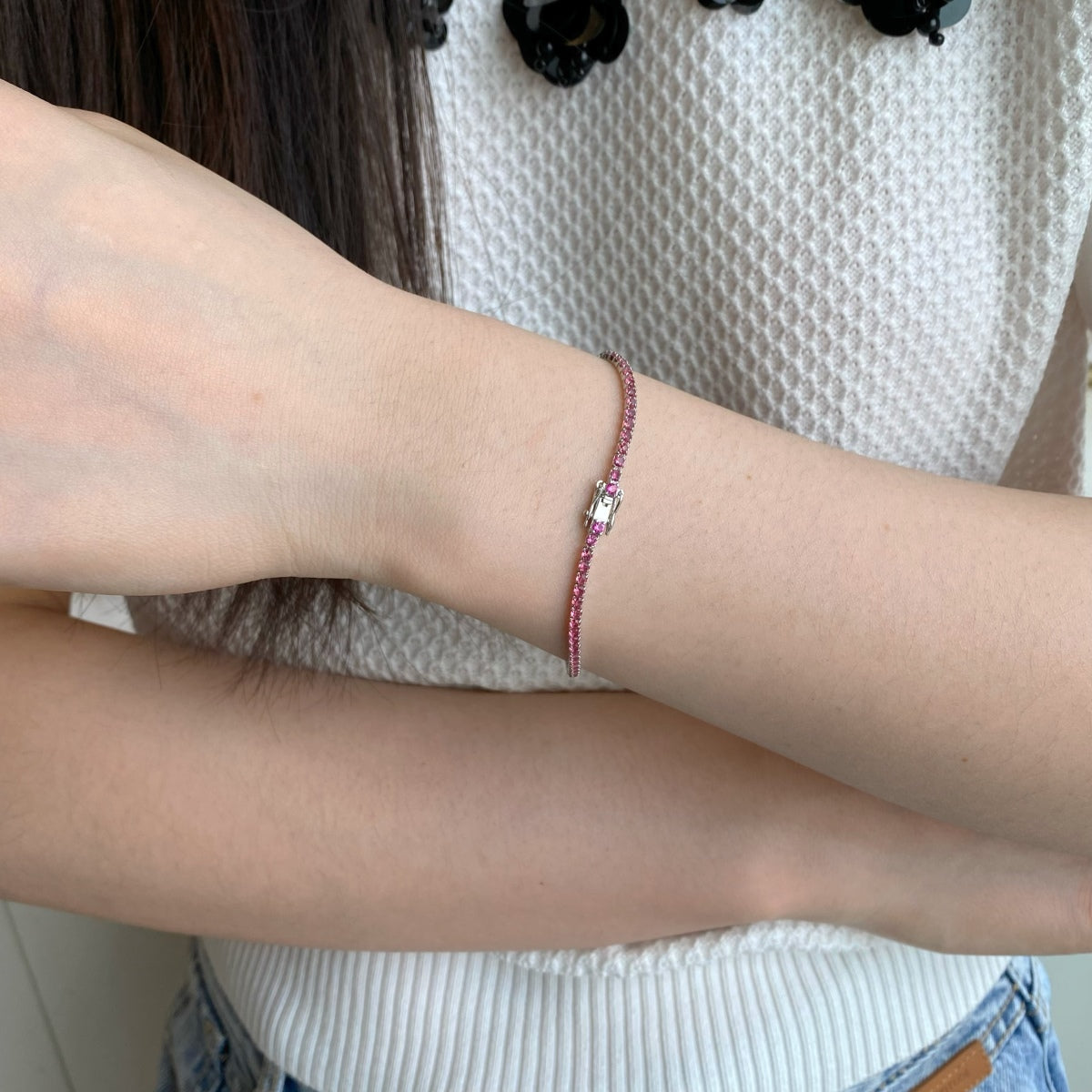 [CharmAmor]Dazzling Colorful Round Cut Daily Bracelet