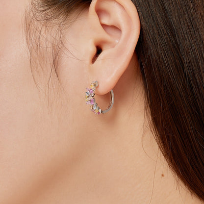 [CharmAmor]Dazzling Colorful Emerald Cut Daily Earrings