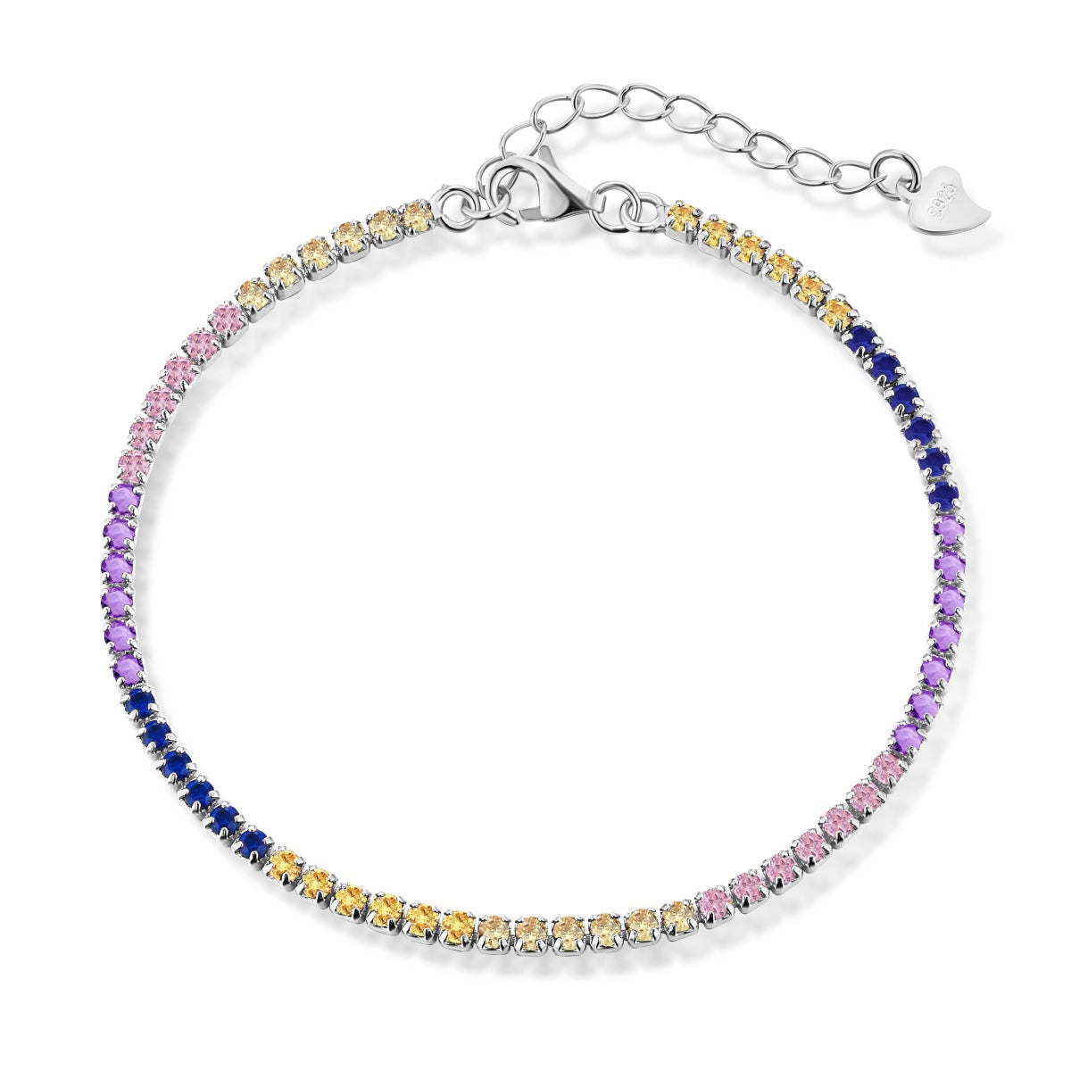 [CharmAmor]Radiant Shinning Princess Cut Tennis Bracelet