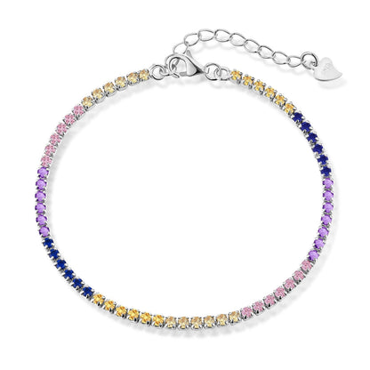 [CharmAmor]Radiant Shinning Princess Cut Tennis Bracelet