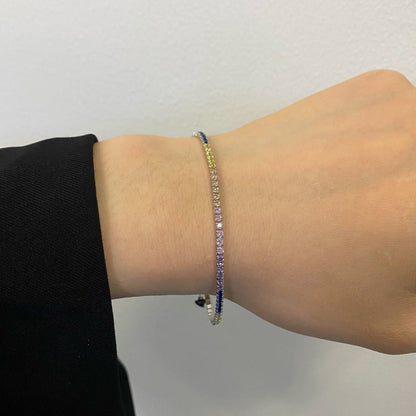 [CharmAmor]Radiant Shinning Princess Cut Tennis Bracelet