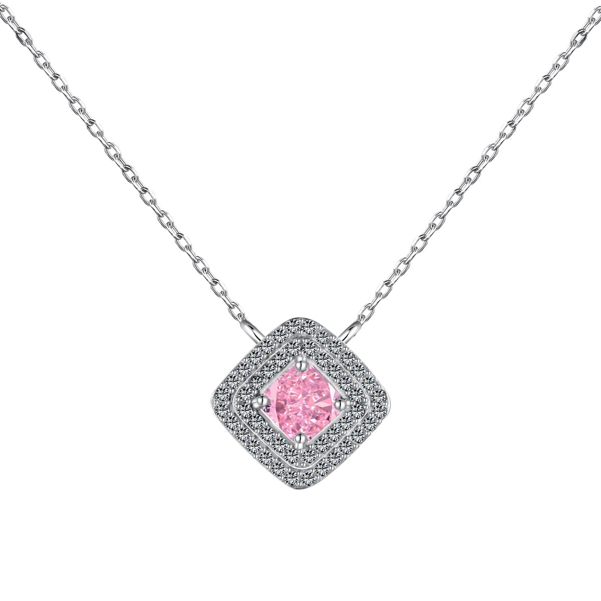 [CharmAmor]Sparkling Asscher Cut Necklace