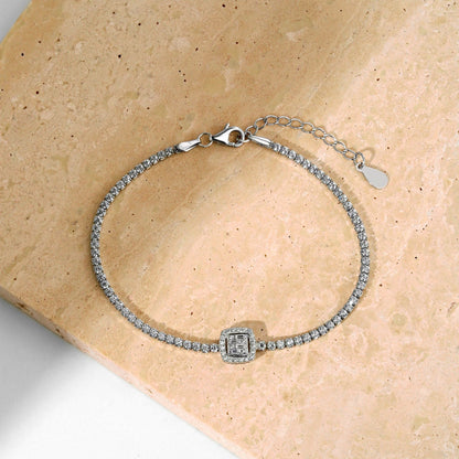 [CharmAmor]Luxurious Dazzling Square Shape Banquet Bracelet