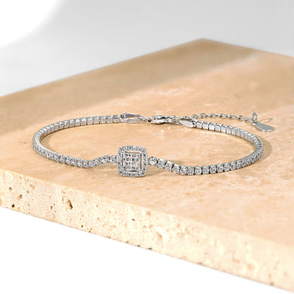 [CharmAmor]Luxurious Dazzling Square Shape Banquet Bracelet