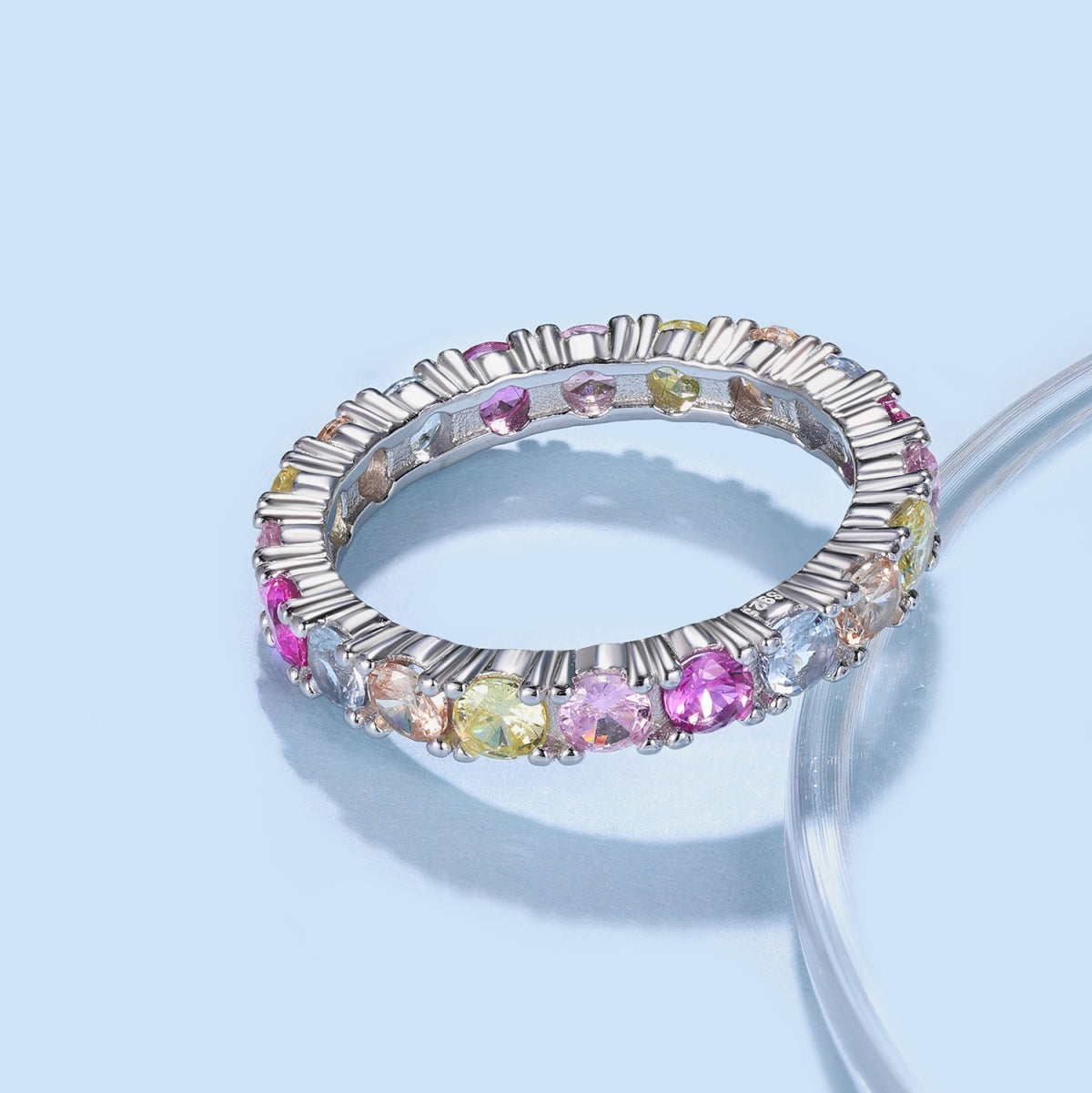 [CharmAmor]Dazzling Lustrous Round Cut Tennis Ring