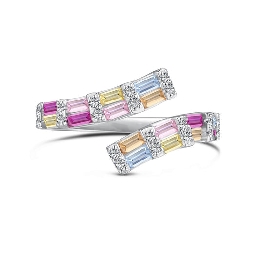 [CharmAmor]Charming Colorful Radiant Cut Adjustable Daily Ring