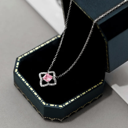 [CharmAmor]Exquisite Flower Shape Princess Cut Necklace