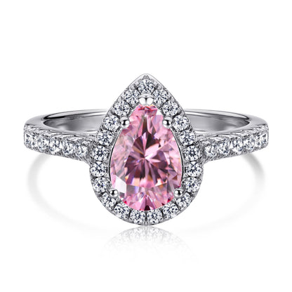 [CharmAmor]1.0 Carat Luxurious Resplendent Water Drop Shape Wedding Ring