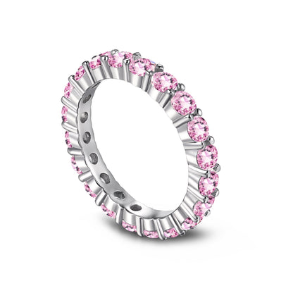 [CharmAmor]Sparkling Round Cut Tennis Ring