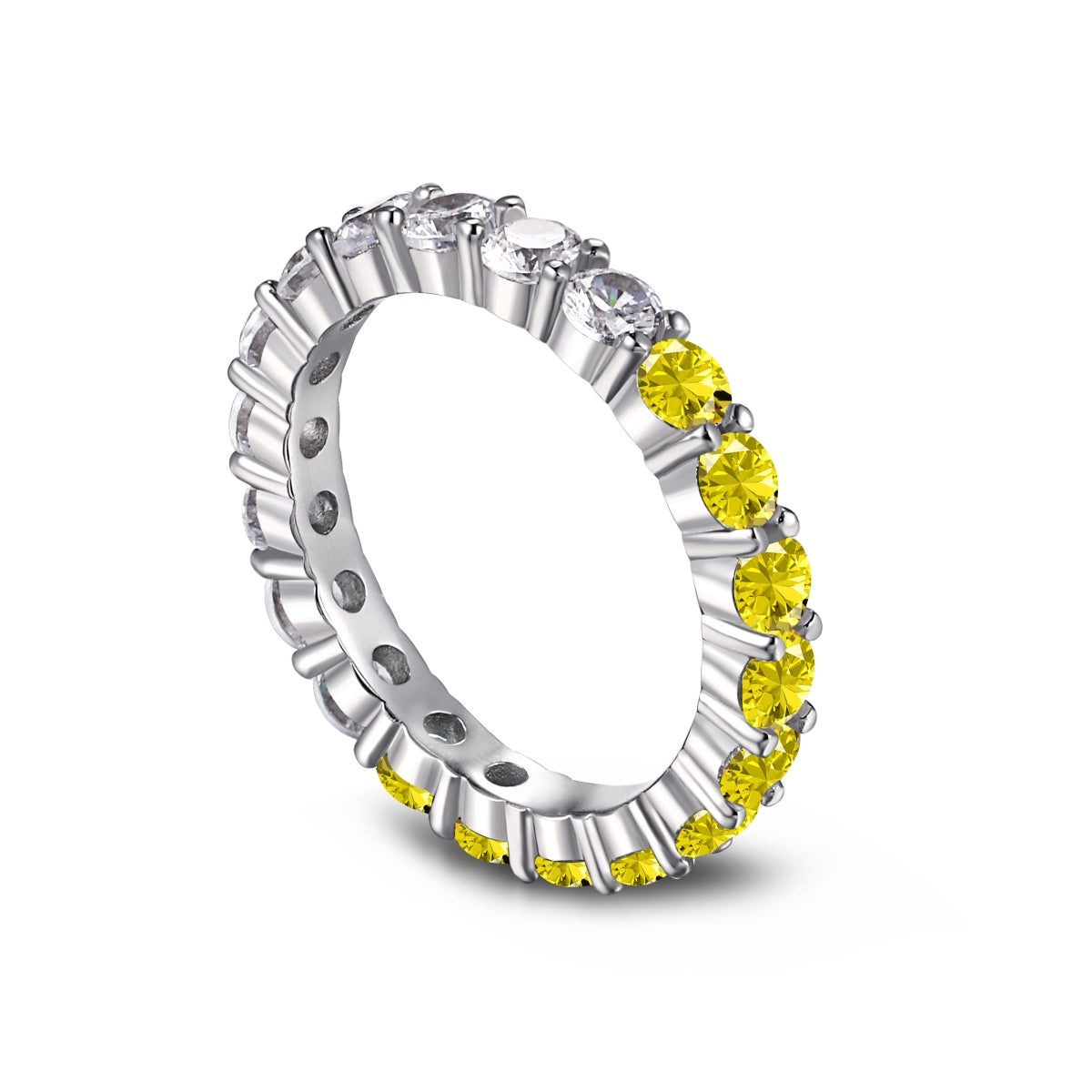 [CharmAmor]Sparkling Round Cut Tennis Ring