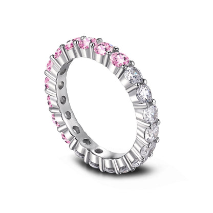 [CharmAmor]Sparkling Round Cut Tennis Ring