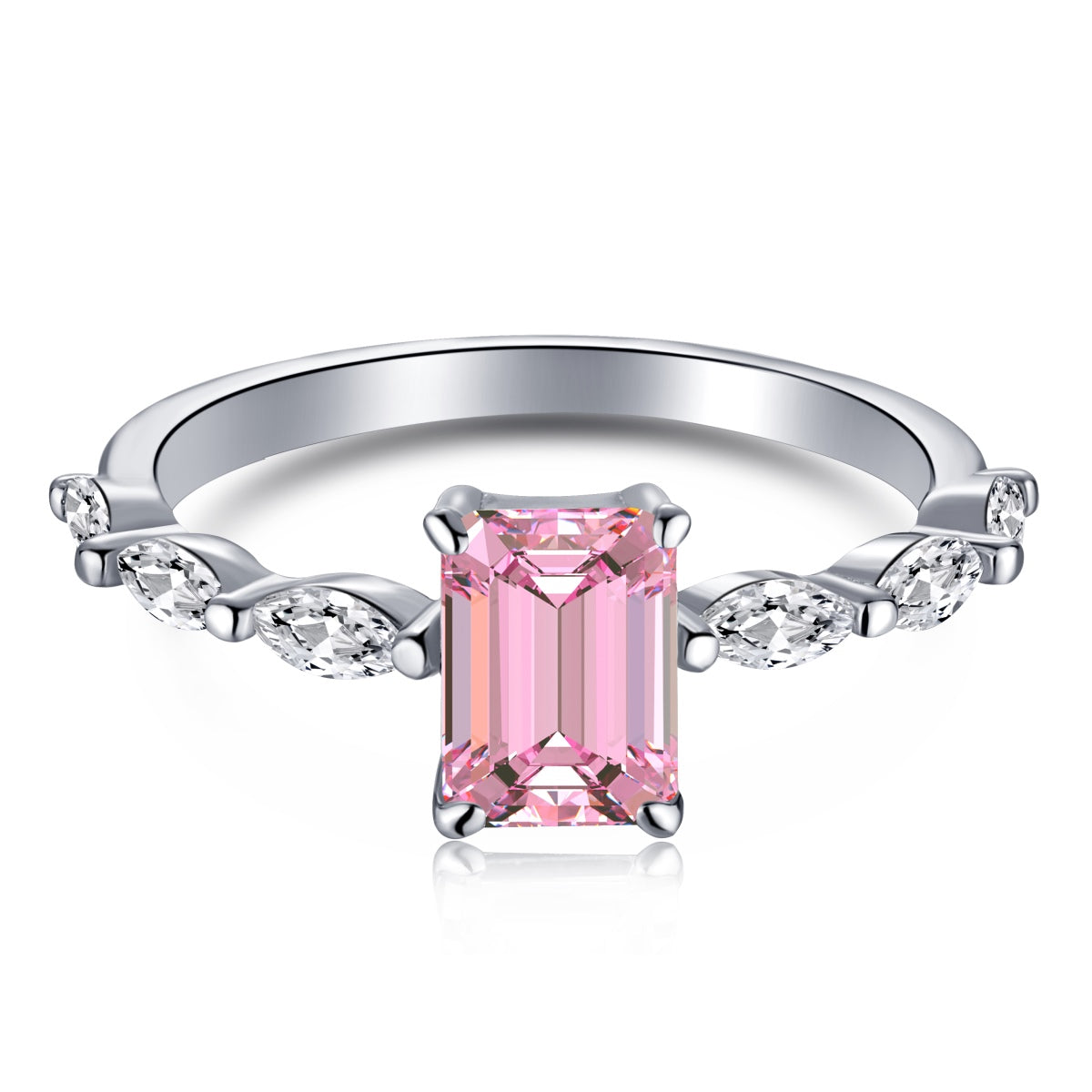 [CharmAmor]1.0 Carat Dainty Resplendent Radiant Cut Daily Ring