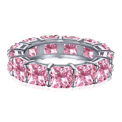 [CharmAmor]Elegant Princess Cut Tennis Ring