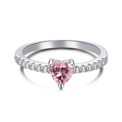 [CharmAmor]0.5 Carat CaratEternity Charming Heart Shape Lover Ring