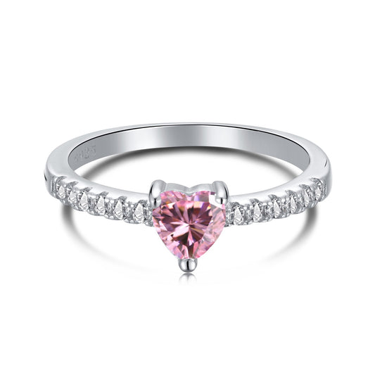 [CharmAmor]0.5 Carat CaratEternity Charming Heart Shape Lover Ring