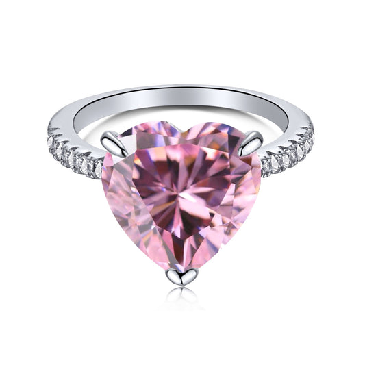 [CharmAmor]6.0 Carat Luxurious Sparkling Romantic Heart Cut Lover Ring