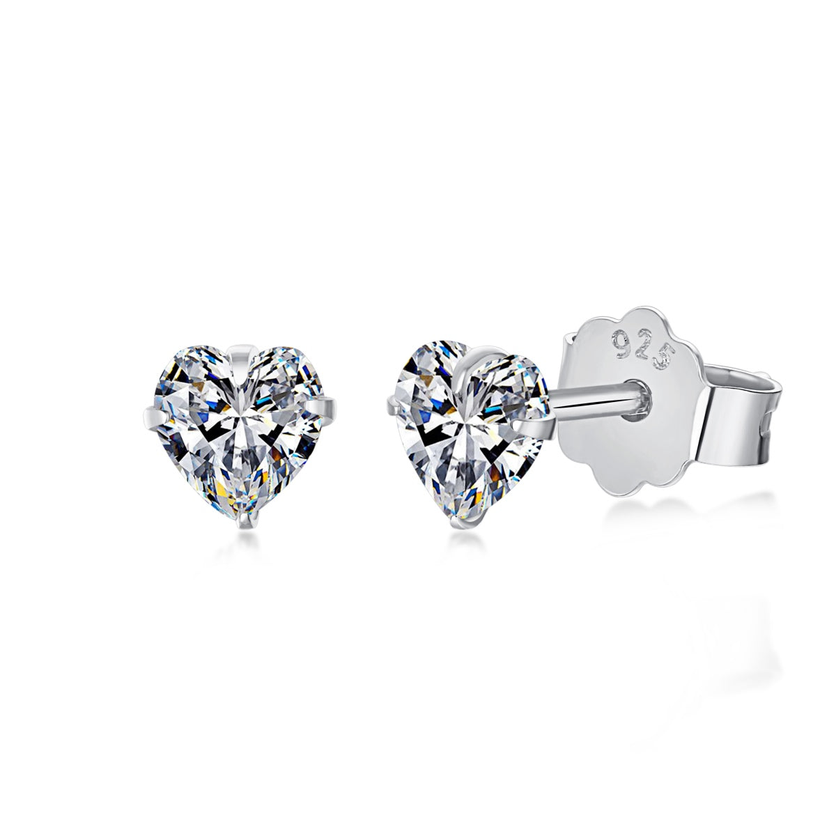 [CharmAmor]Sparkling Heart Shaped Simple Earrings