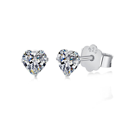 [CharmAmor]Sparkling Heart Shaped Simple Earrings