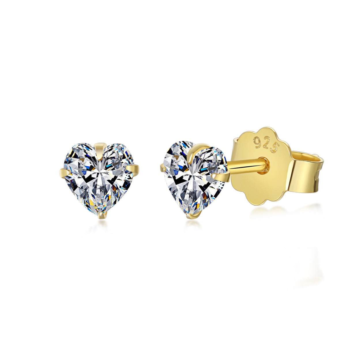 [CharmAmor]Sparkling Heart Shaped Simple Earrings