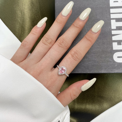[CharmAmor]1.0 Carat Luxurious Resplendent Water Drop Shape Wedding Ring