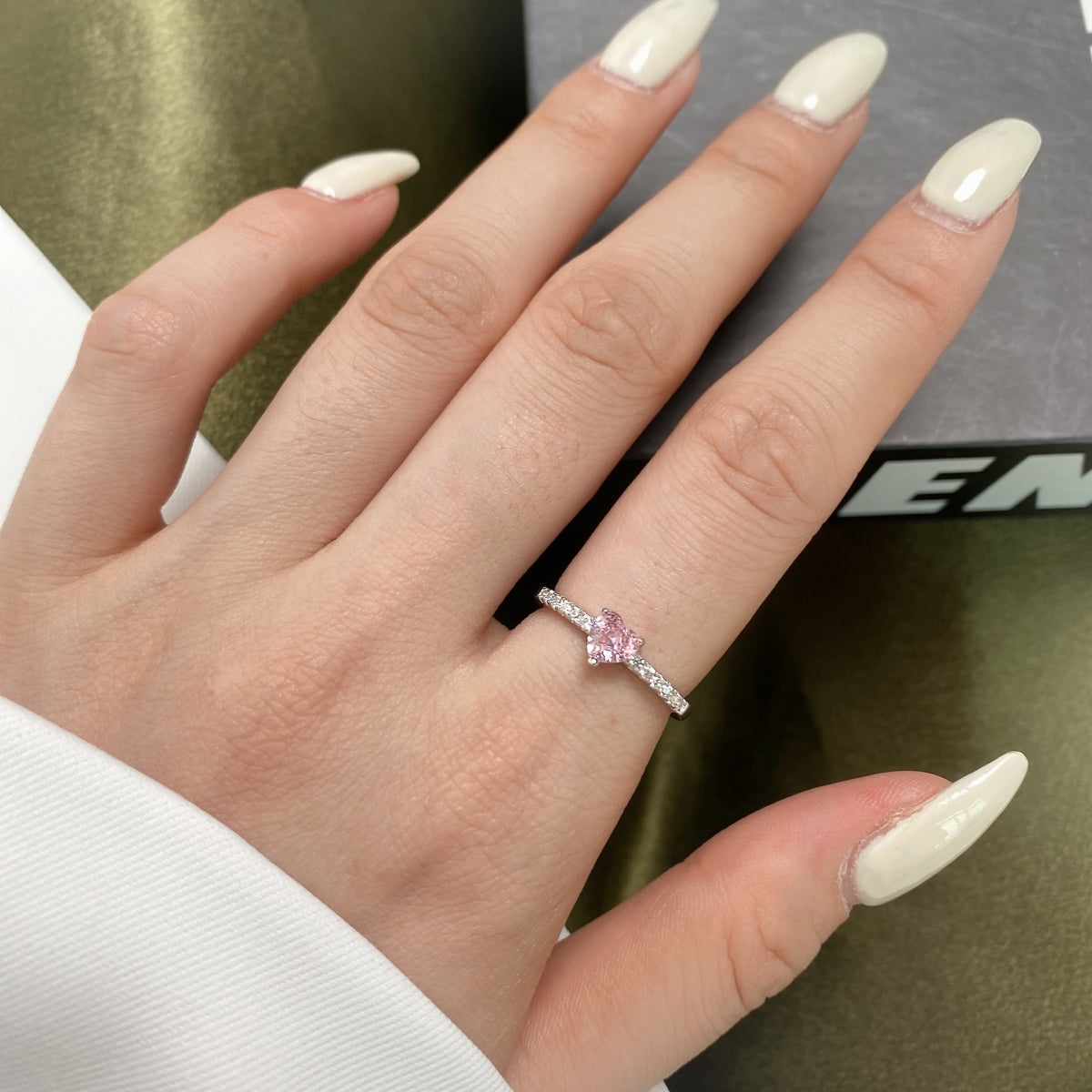 [CharmAmor]0.5 Carat CaratEternity Charming Heart Shape Lover Ring