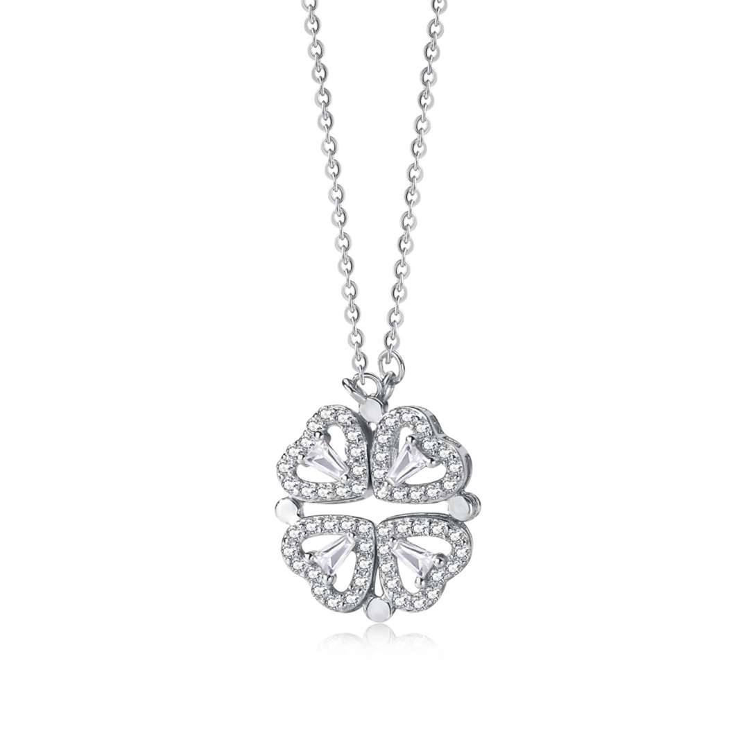 [CharmAmor]Ornate Heart Cut Flower Shape Necklace