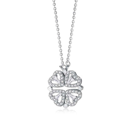 [CharmAmor]Ornate Heart Cut Flower Shape Necklace