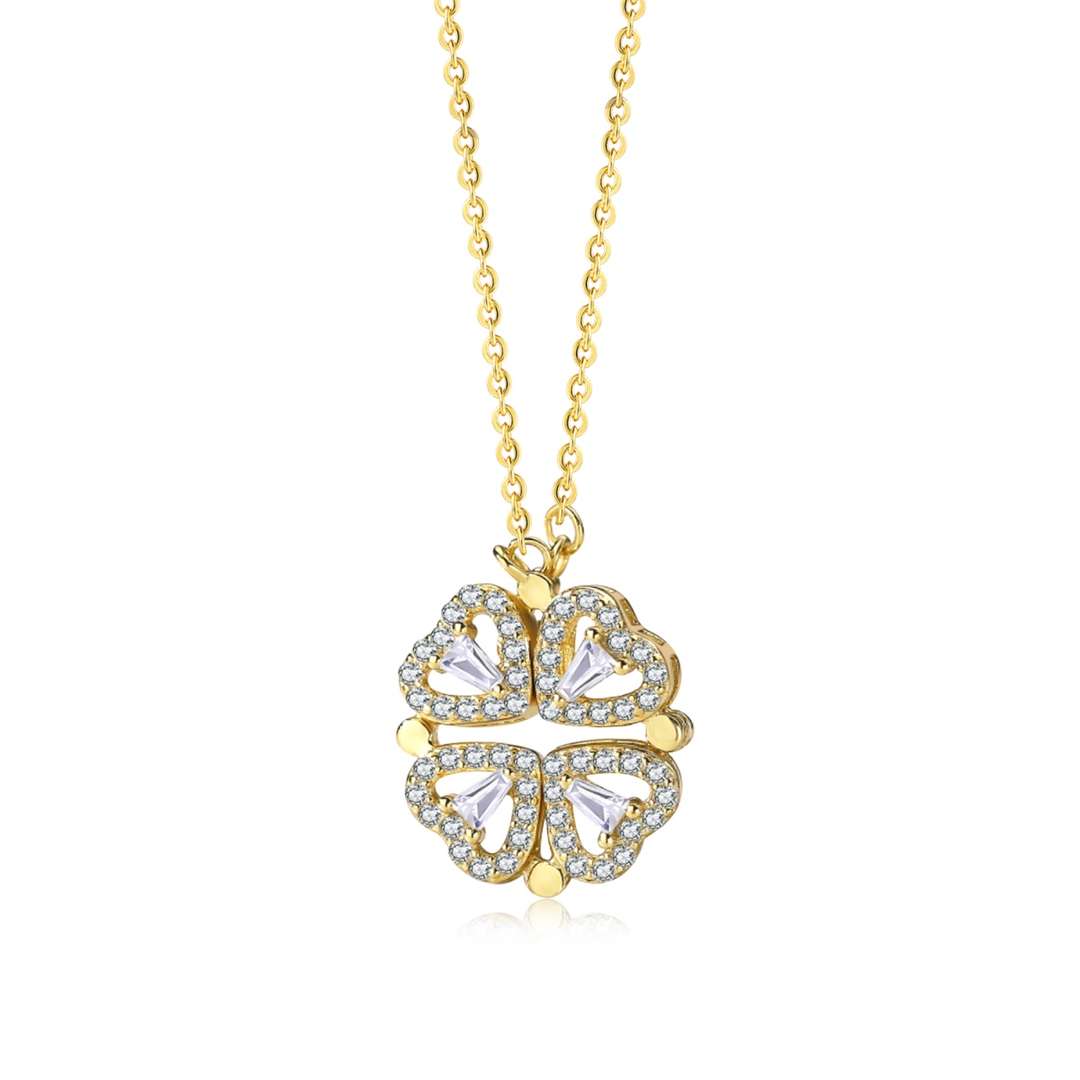[CharmAmor]Ornate Heart Cut Flower Shape Necklace