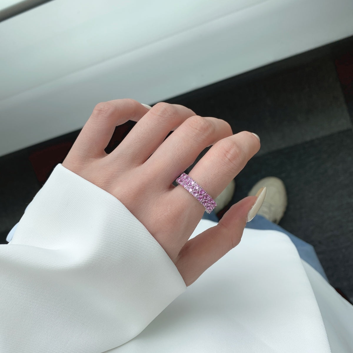 [CharmAmor]Sparkling Full Heart Ring