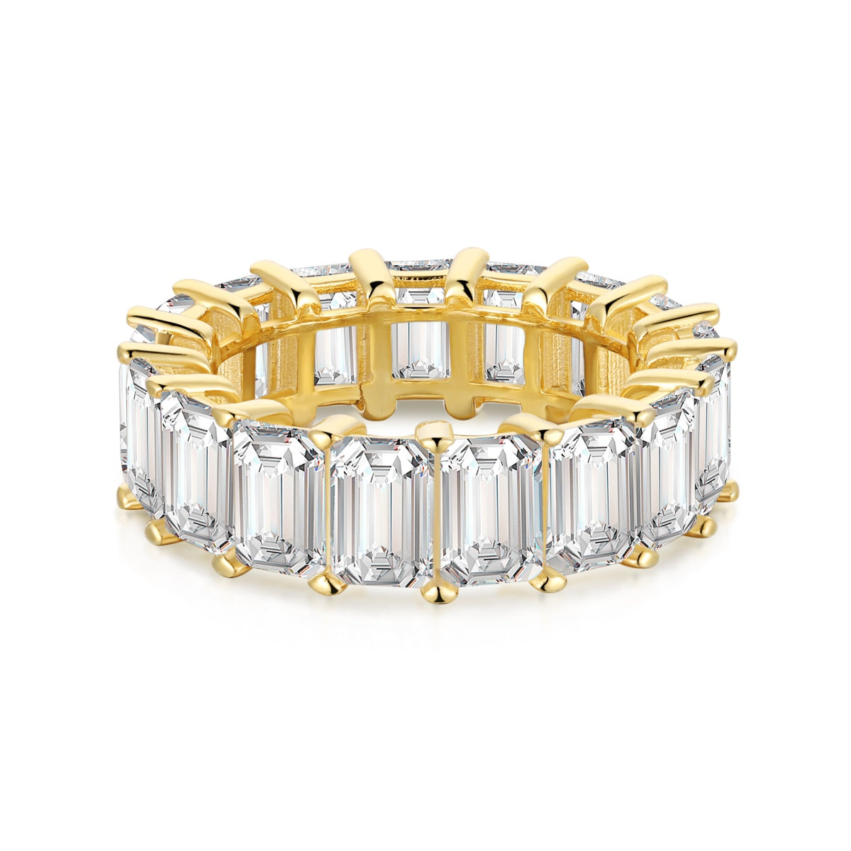 [CharmAmor]0.75 Carat Elegant Emerald Cut Tennis Ring