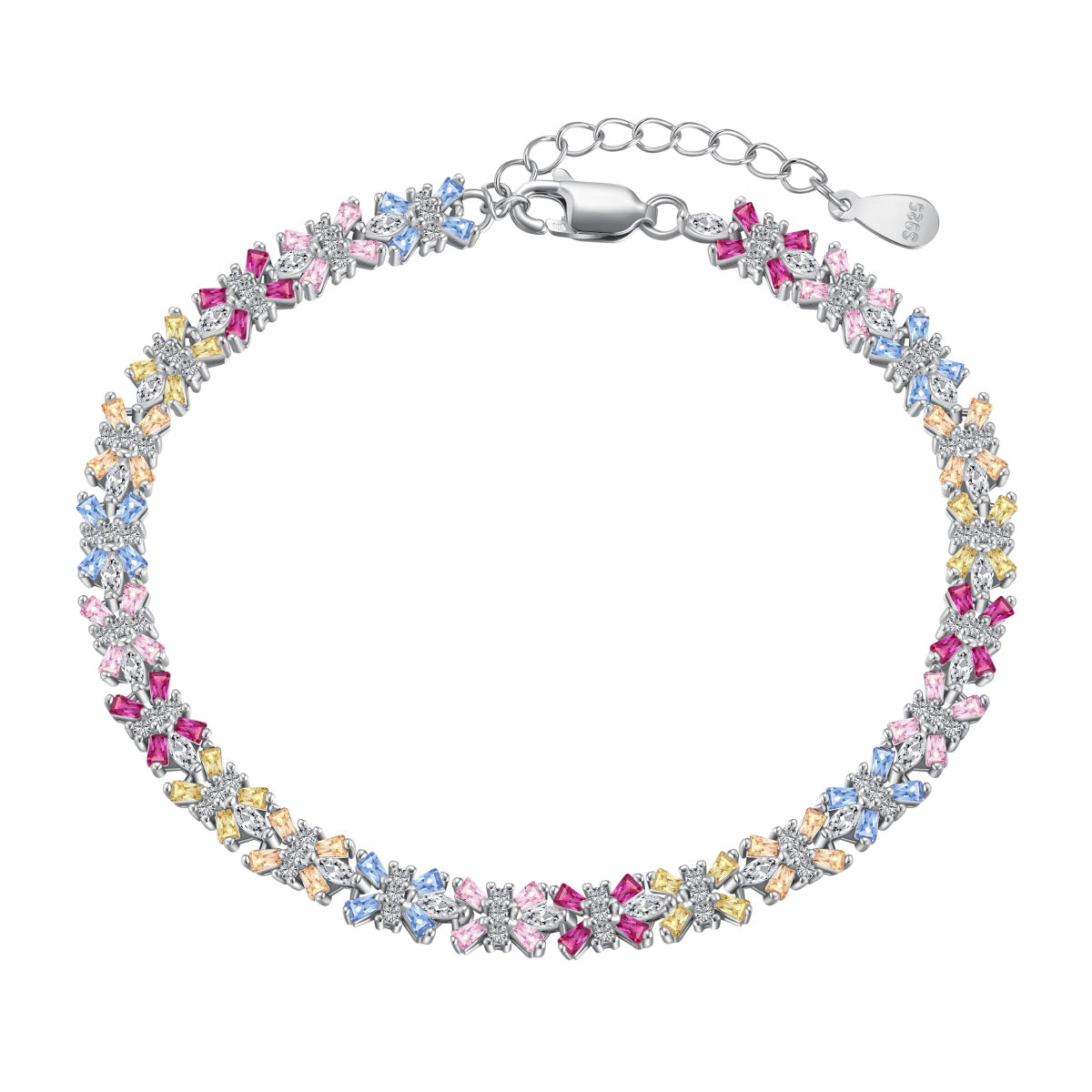 [CharmAmor]Radiant Colorful Emerald Cut Party Bracelet