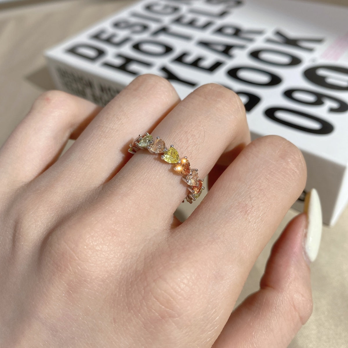 [CharmAmor]0.25 Carat Radiant Romance Heart Cut Lover Ring