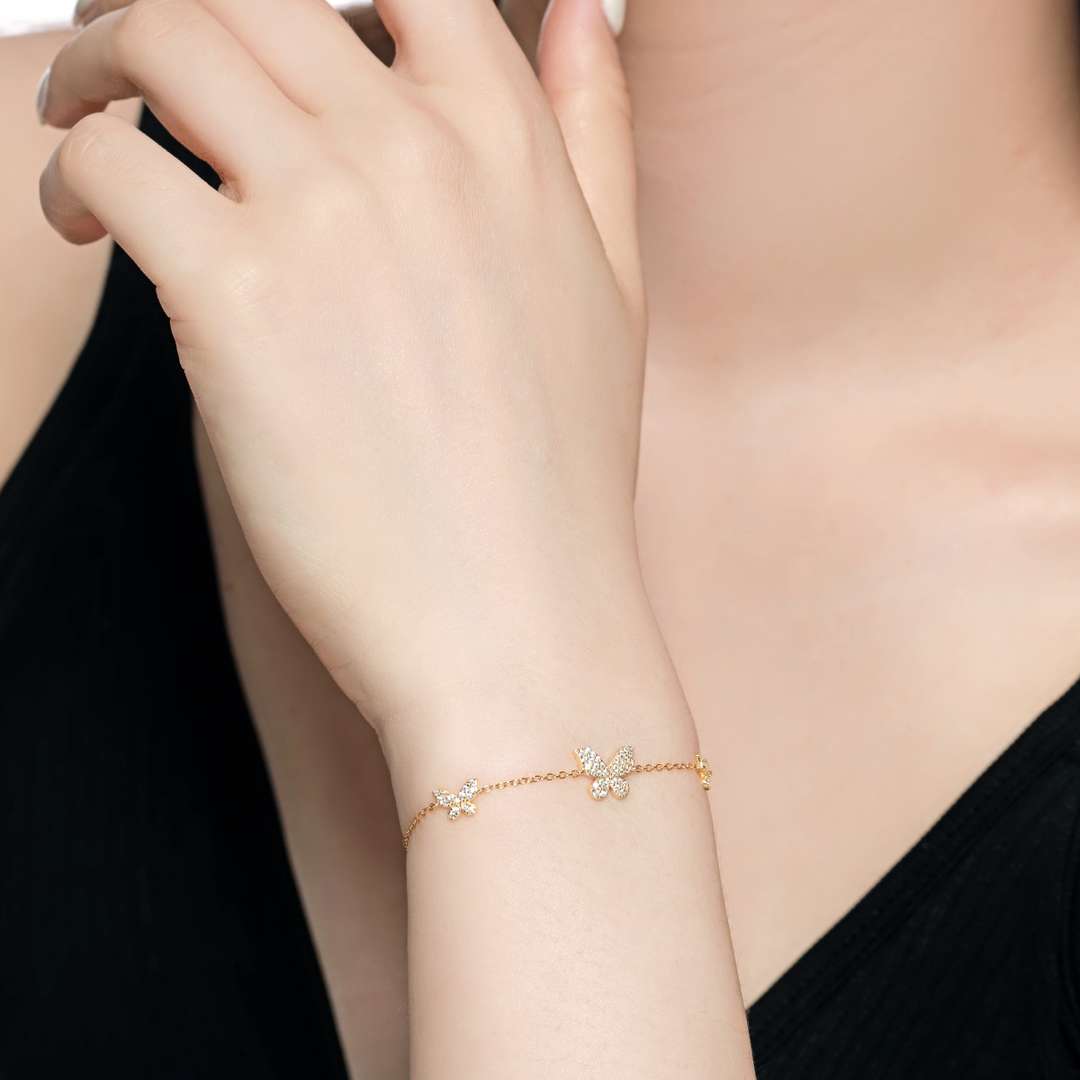 [CharmAmor]Delicate Butterfly Pendant Bracelet