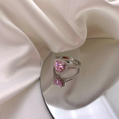 [CharmAmor]Eternity Splashy Romantic Heart Shape Lover Ring