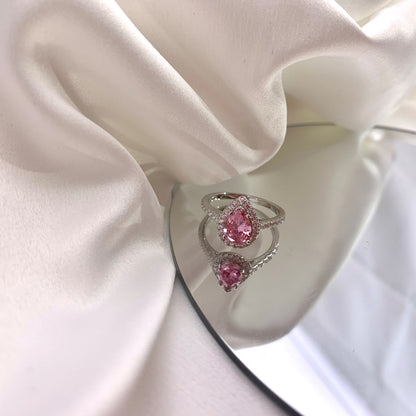 [CharmAmor]1.0 Carat Luxurious Resplendent Water Drop Shape Wedding Ring
