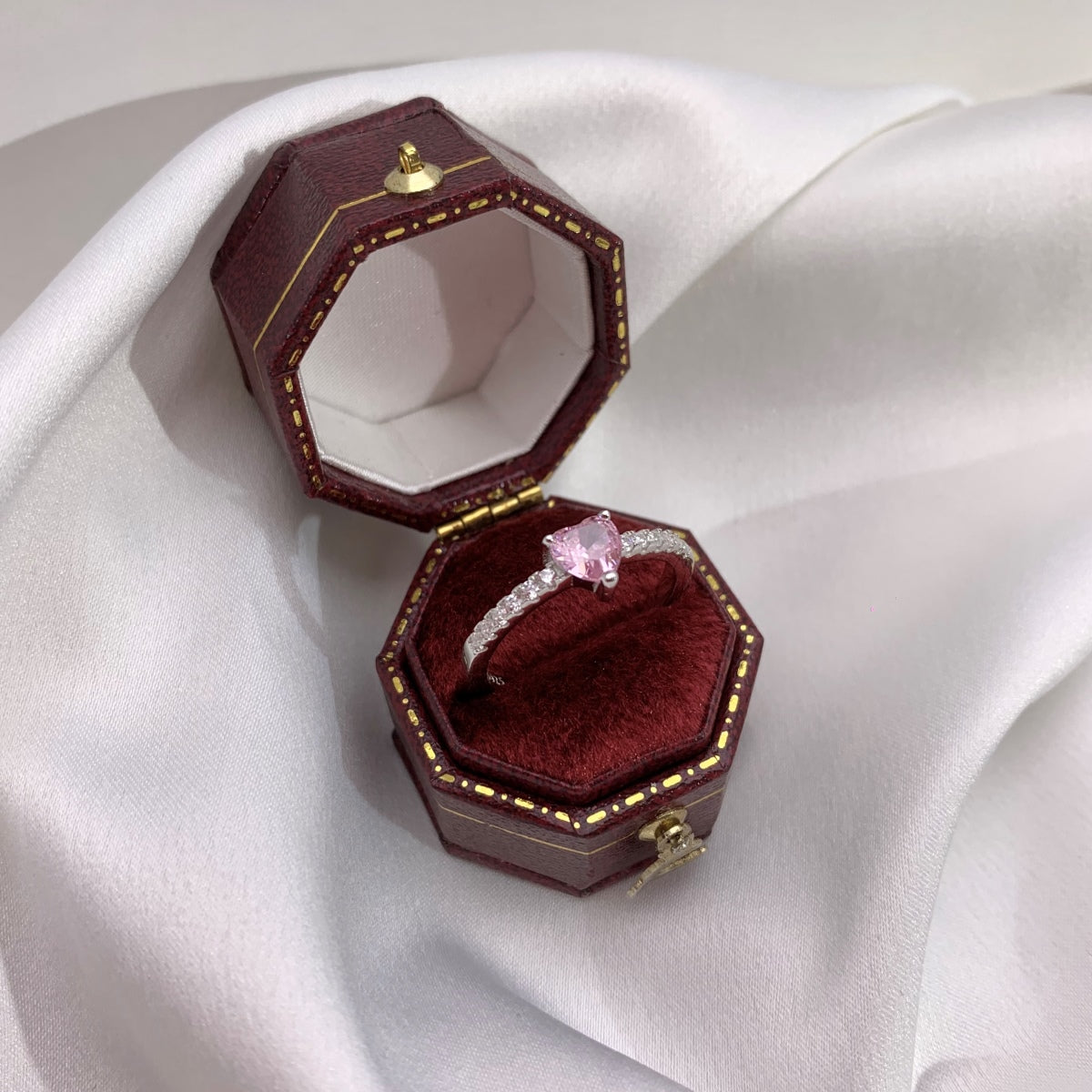 [CharmAmor]0.5 Carat CaratEternity Charming Heart Shape Lover Ring