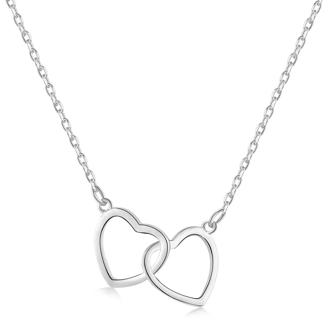[CharmAmor]Sterling Silver Love Double Ring Necklace