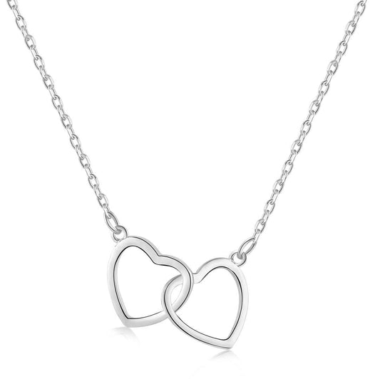 [CharmAmor]Sterling Silver Love Double Ring Necklace
