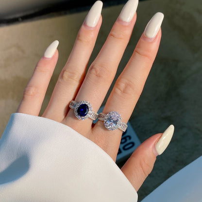 [CharmAmor]1.5 Carat Dazzling Charming Oval Cut Banquet Ring