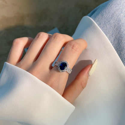 [CharmAmor]1.5 Carat Dazzling Charming Oval Cut Banquet Ring