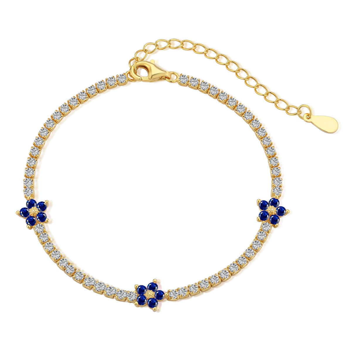 [CharmAmor]Sparkling Flower Shape Tennis Bracelet